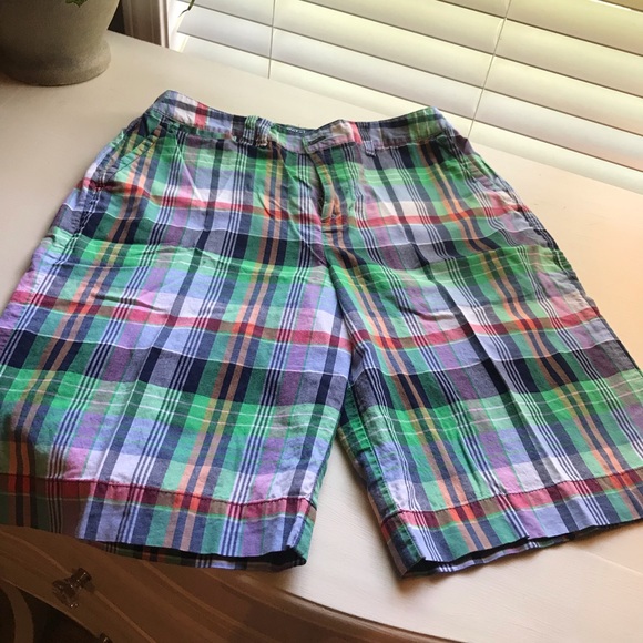 Boys Plaid Polo Shorts - sz 18 - Picture 1 of 5